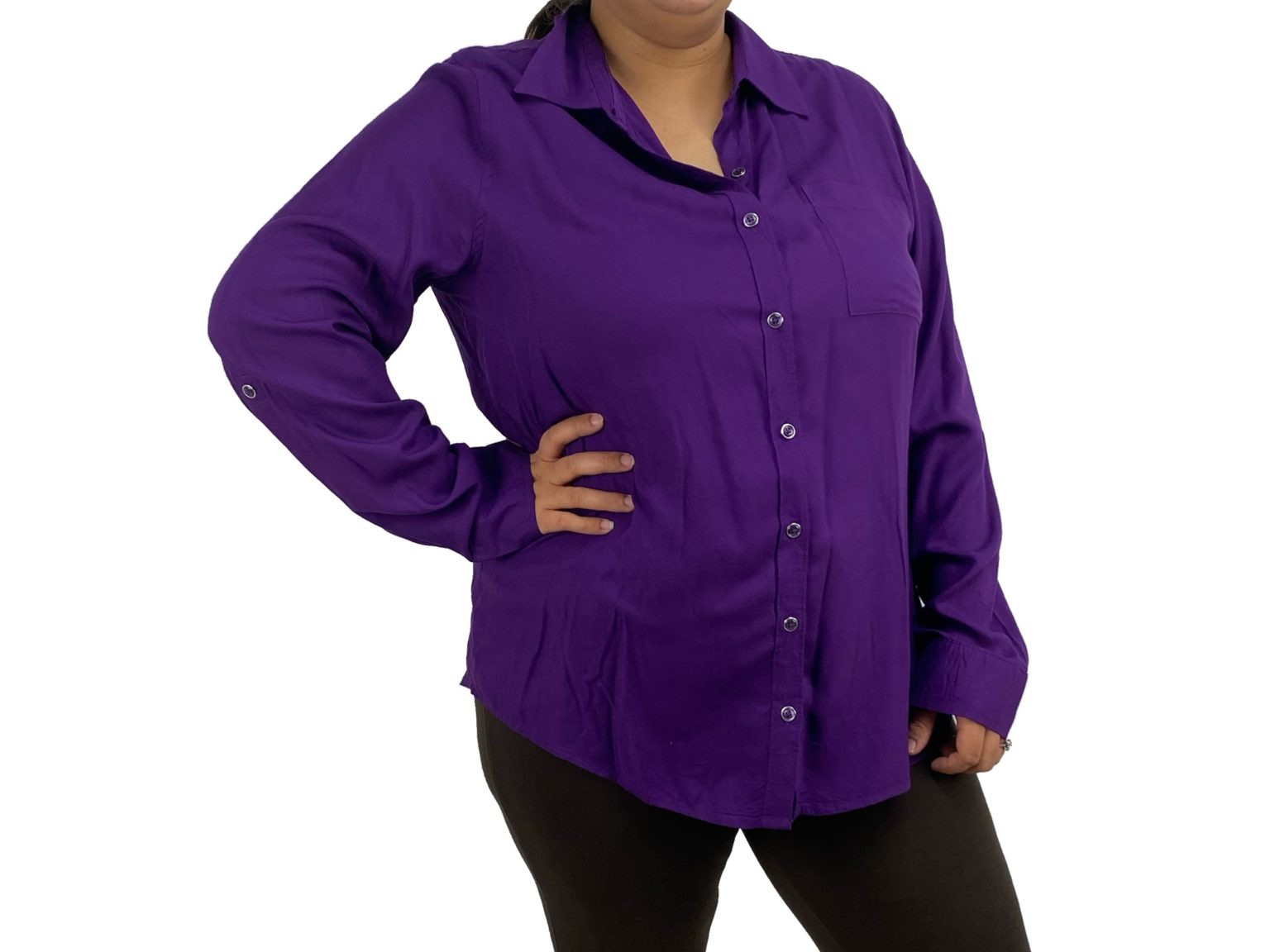 Camisa morada mangas largas Dto Store