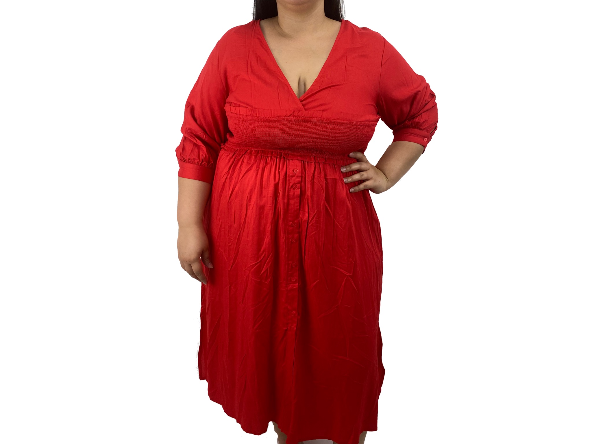 Vestido Largo Mangas Largas Rojo Vivo – Dto Store