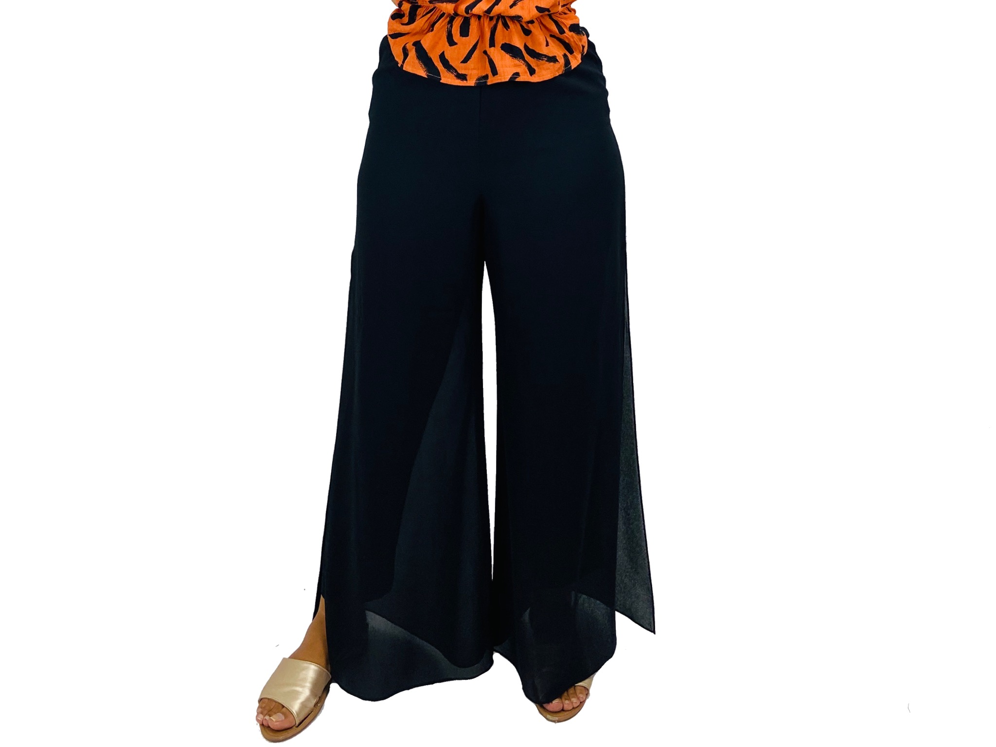 Pantalon Largo Estilo Palazzo Negro Formal // Como Nuevo ” Alex E” – Dto  Store