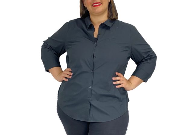 Camisa de vestir Mujer Mangas 3/4 Negra "Worthington"