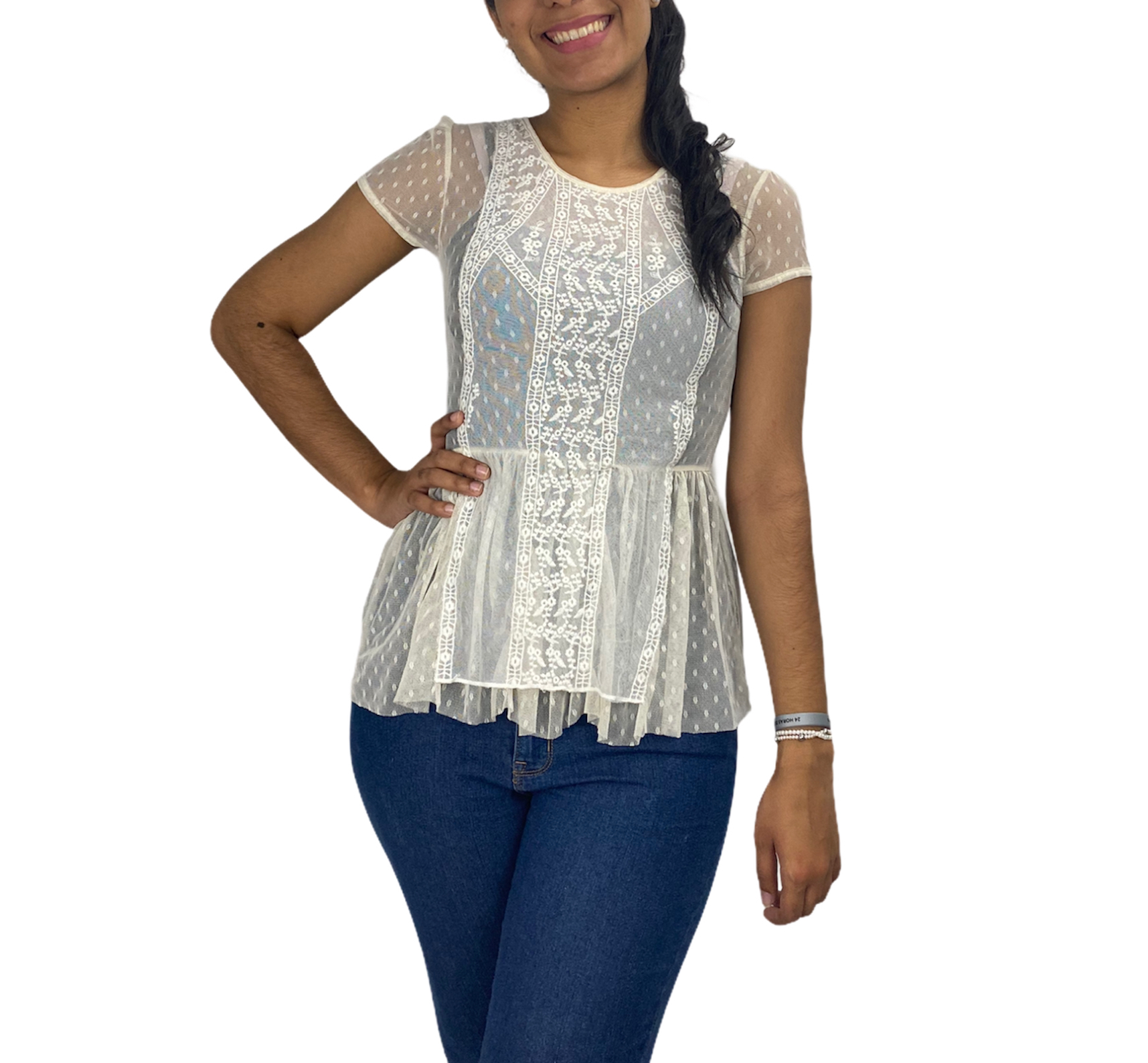 blusa con tela transparente